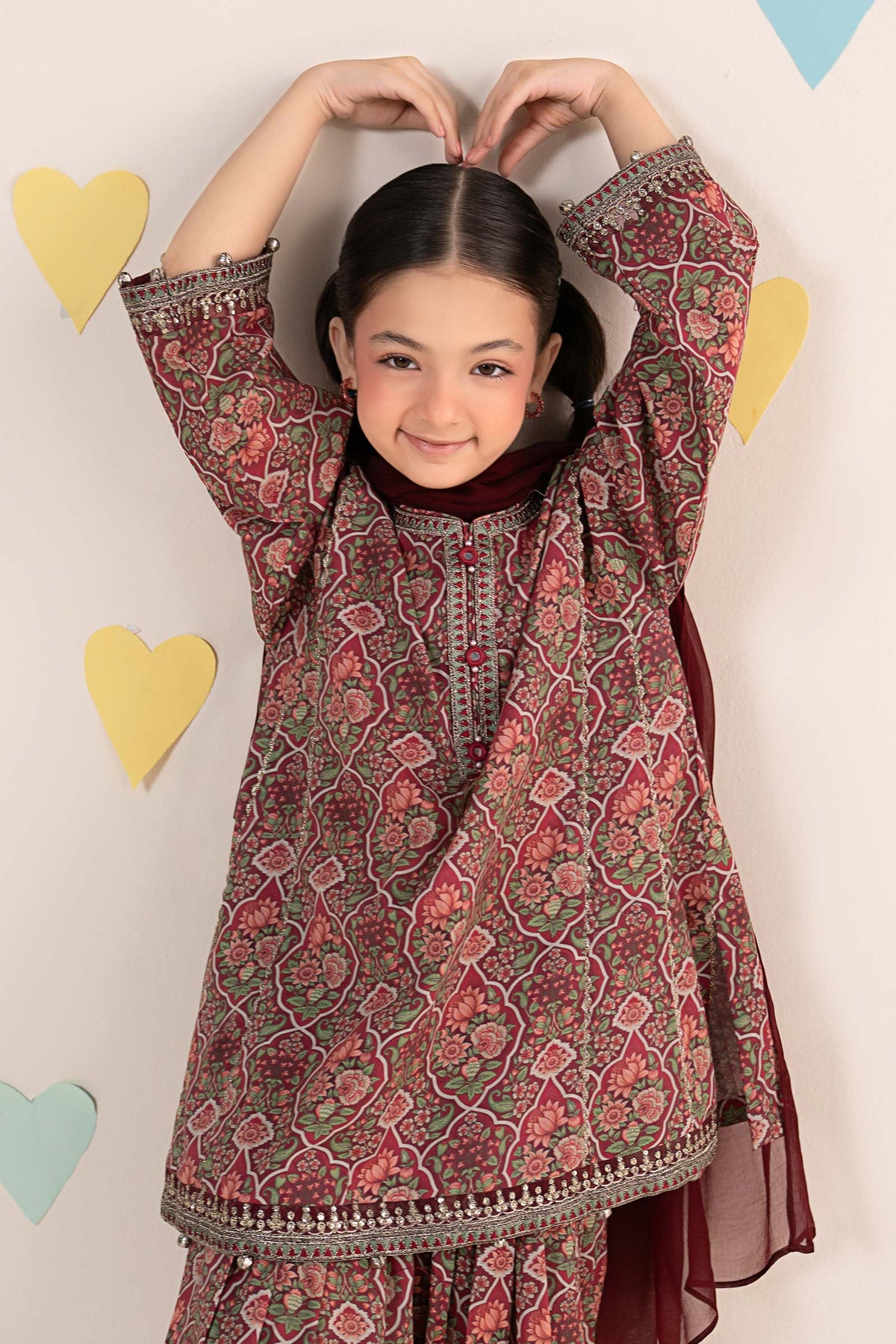 kids-clothes-mkd-ea26-17-magenta by Maria B Kids - Designer Dress  - Type : KidsClothes - Available at Libayah - 100% Original 