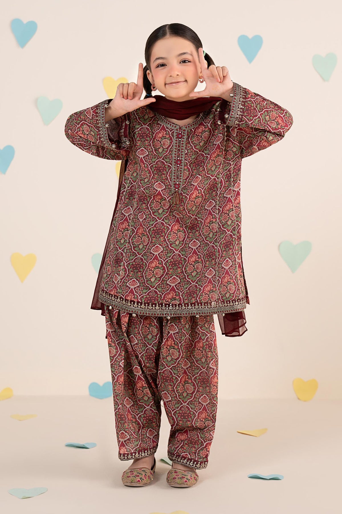 kids-clothes-mkd-ea26-17-magenta by Maria B Kids - Designer Dress  - Type : KidsClothes - Available at Libayah - 100% Original 