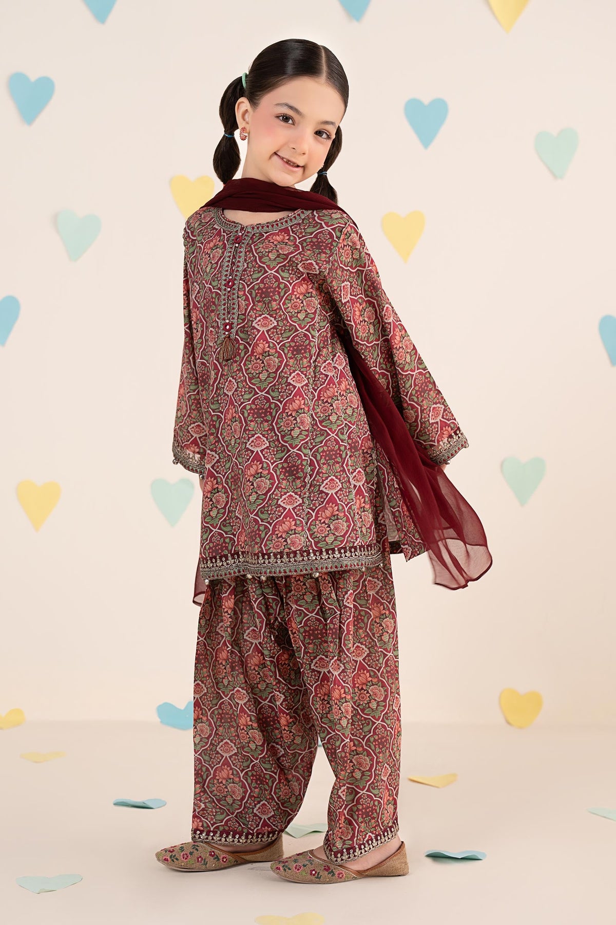 kids-clothes-mkd-ea26-17-magenta by Maria B Kids - Designer Dress  - Type : KidsClothes - Available at Libayah - 100% Original 