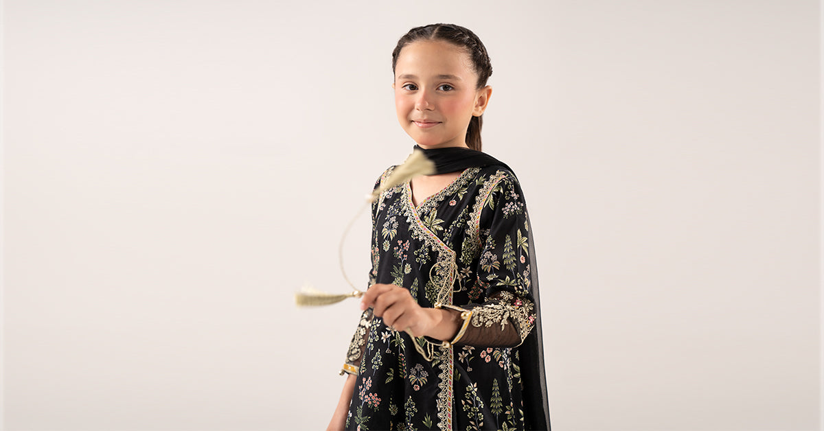 kids-clothes-mkd-ef25-13r1-black by Maria B Kids - Designer Dress  - Type : KidsClothes - Available at Libayah - 100% Original 