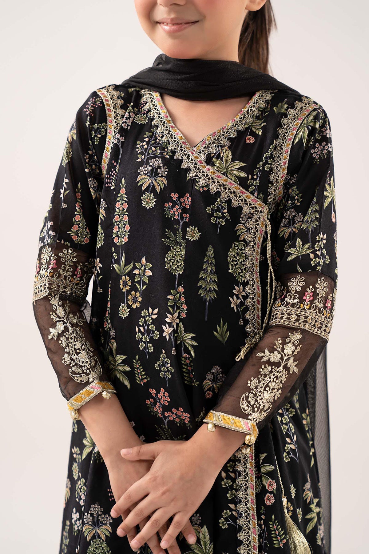 kids-clothes-mkd-ef25-13r1-black by Maria B Kids - Designer Dress  - Type : KidsClothes - Available at Libayah - 100% Original 