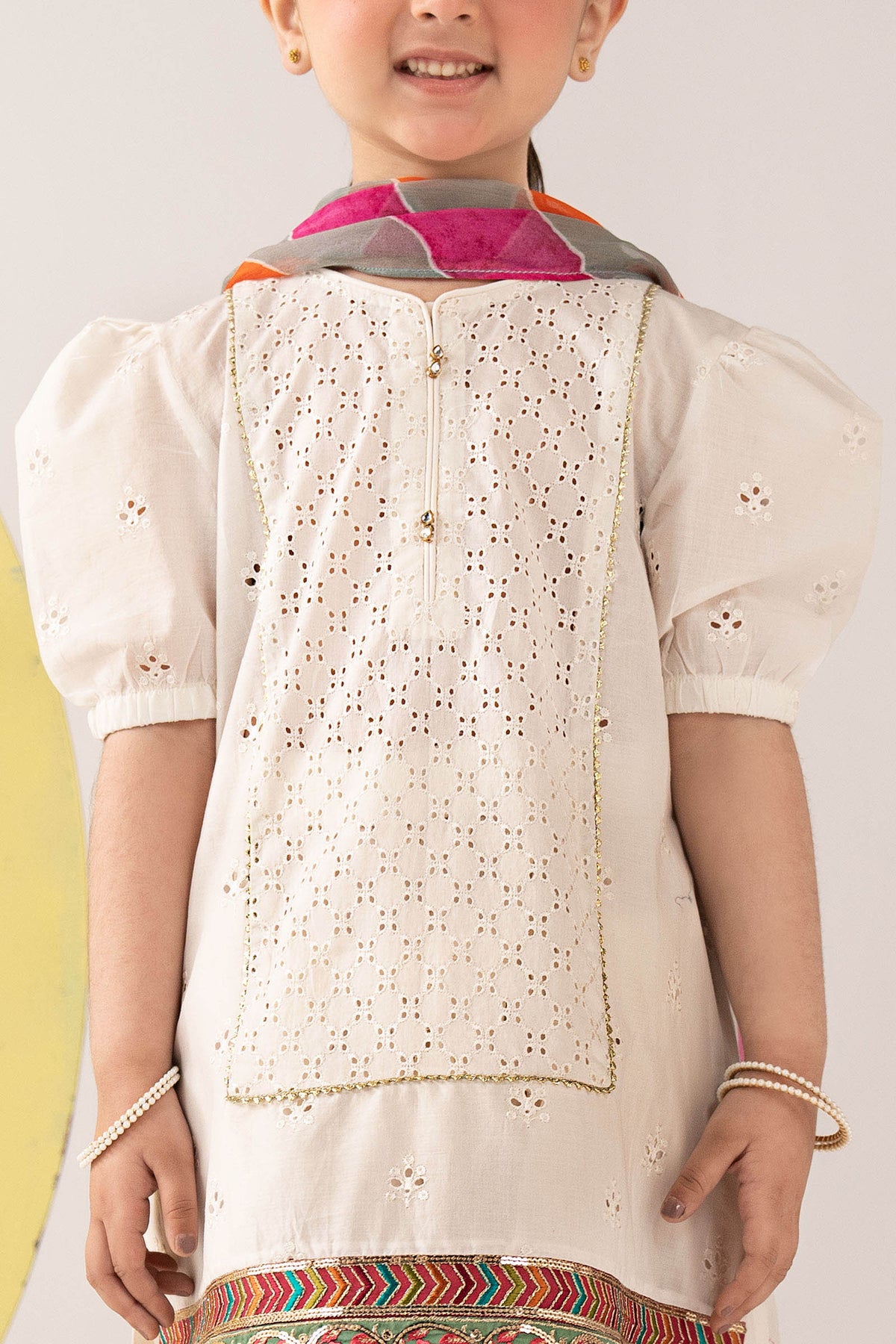 kids-clothes-mkd-ef25-41r1-white by Maria B Kids - Designer Dress  - Type : KidsClothes - Available at Libayah - 100% Original 