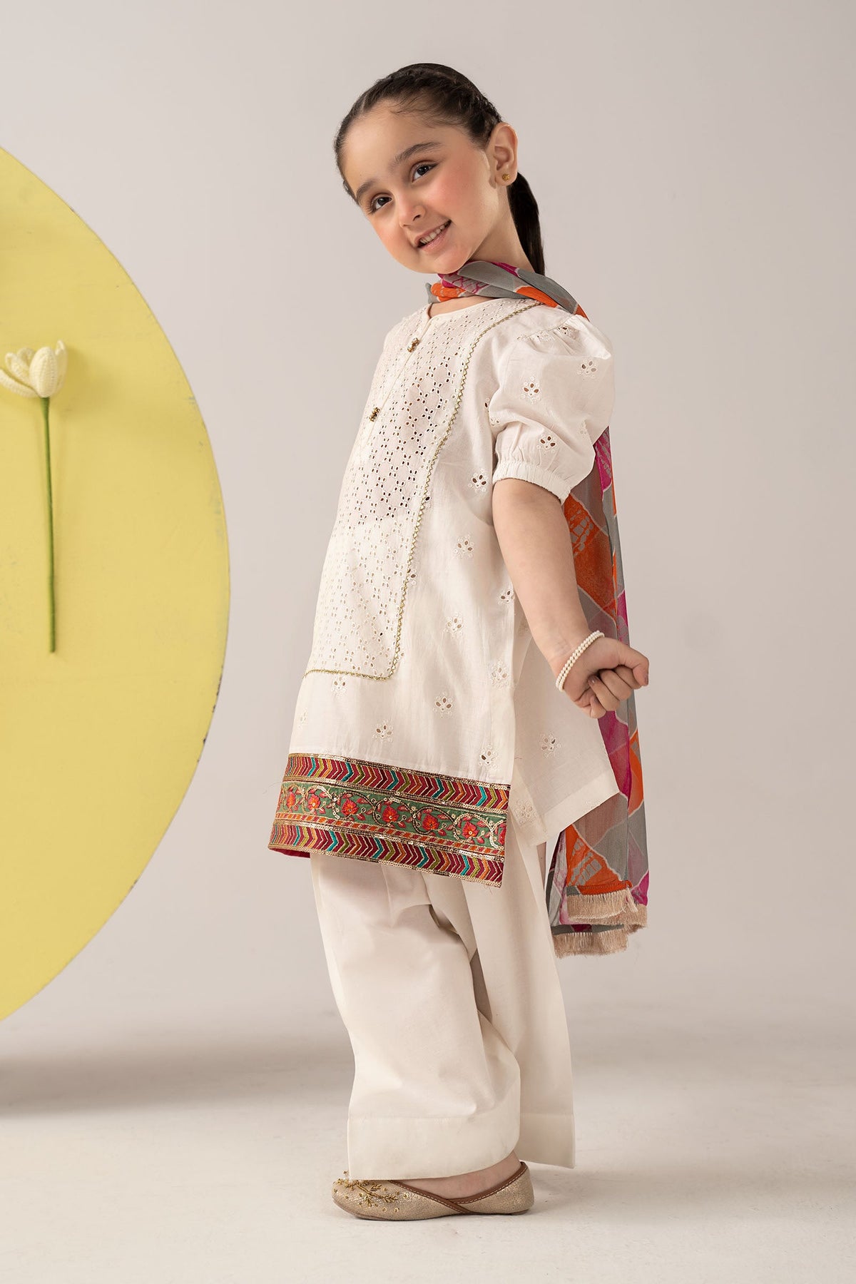 kids-clothes-mkd-ef25-41r1-white by Maria B Kids - Designer Dress  - Type : KidsClothes - Available at Libayah - 100% Original 