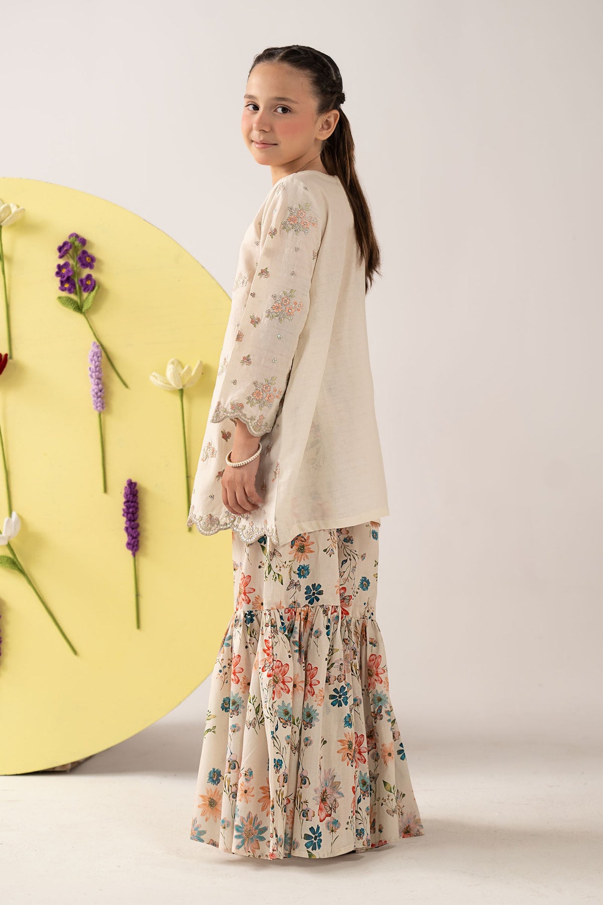 kids-clothes-mkd-ef26-43-off-white by Maria B Kids - Designer Dress  - Type : KidsClothes - Available at Libayah - 100% Original 