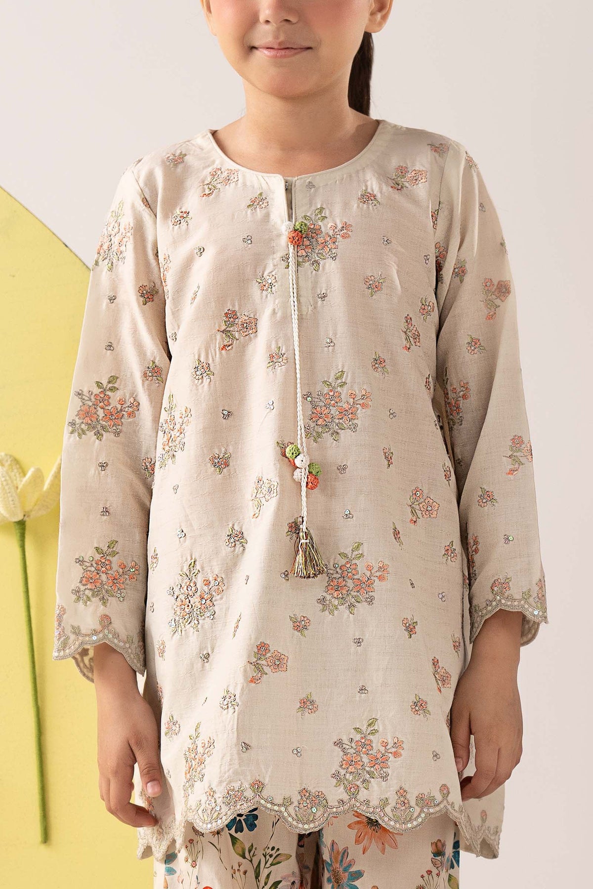 kids-clothes-mkd-ef26-43-off-white by Maria B Kids - Designer Dress  - Type : KidsClothes - Available at Libayah - 100% Original 
