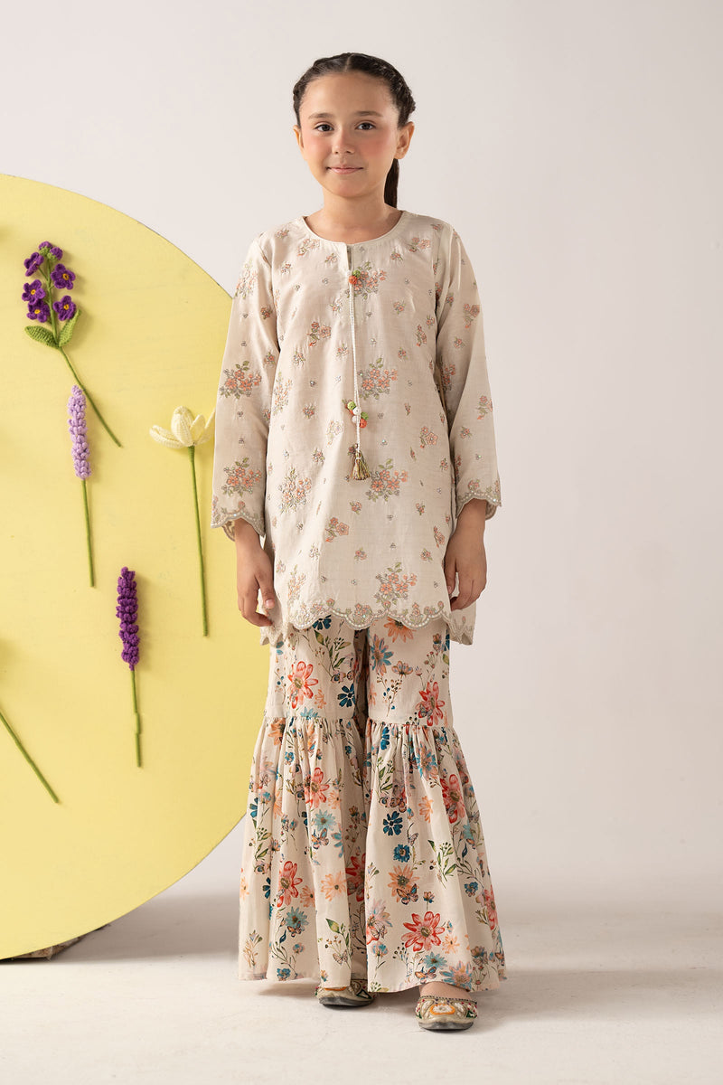 kids-clothes-mkd-ef26-43-off-white by Maria B Kids - Designer Dress  - Type : KidsClothes - Available at Libayah - 100% Original 