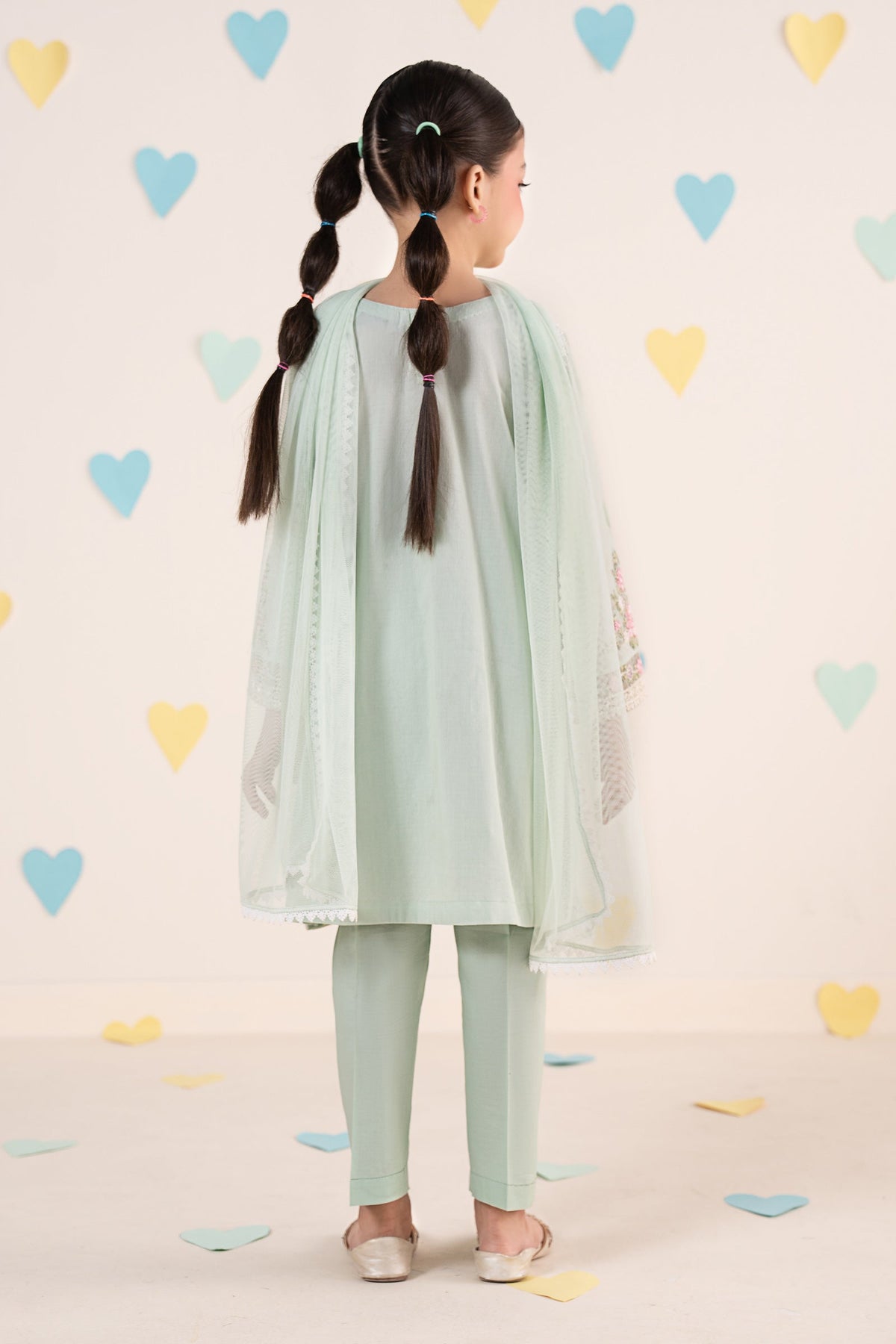 kids-clothes-mkd-ef25-50r1-sea-green by Maria B Kids - Designer Dress  - Type : KidsClothes - Available at Libayah - 100% Original 