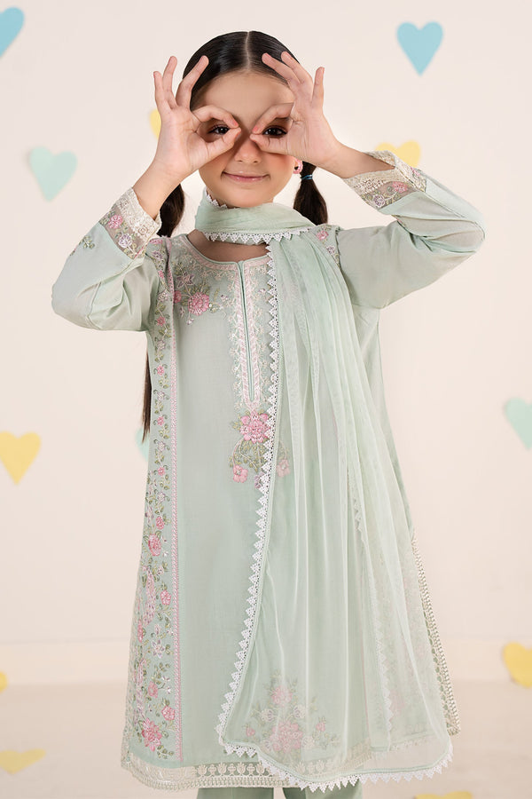 kids-clothes-mkd-ef25-50r1-sea-green by Maria B Kids - Designer Dress  - Type : KidsClothes - Available at Libayah - 100% Original 