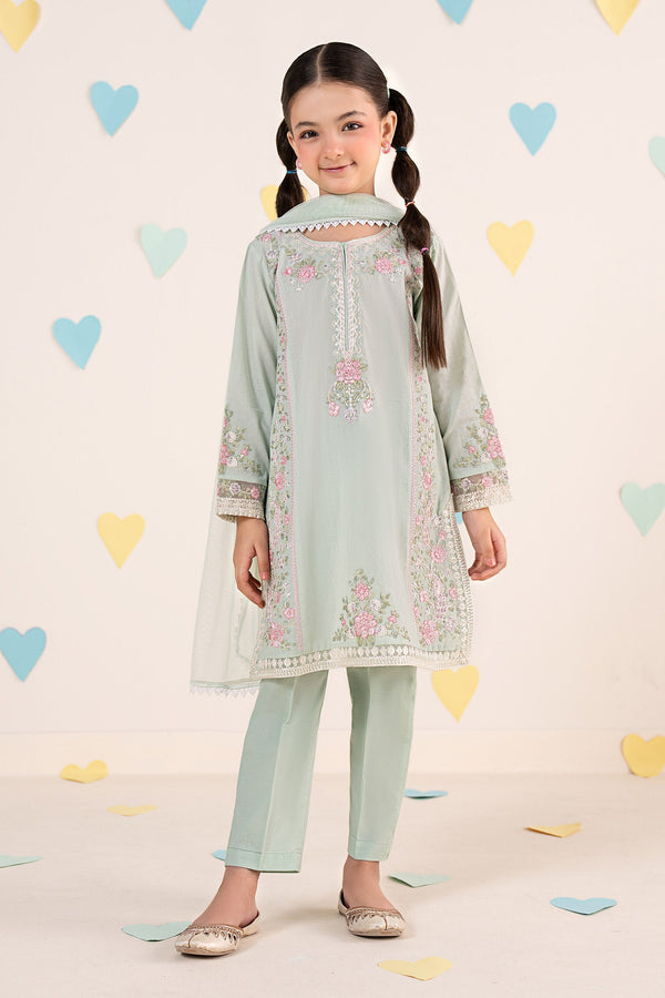 kids-clothes-mkd-ef25-50r1-sea-green by Maria B Kids - Designer Dress  - Type : KidsClothes - Available at Libayah - 100% Original 