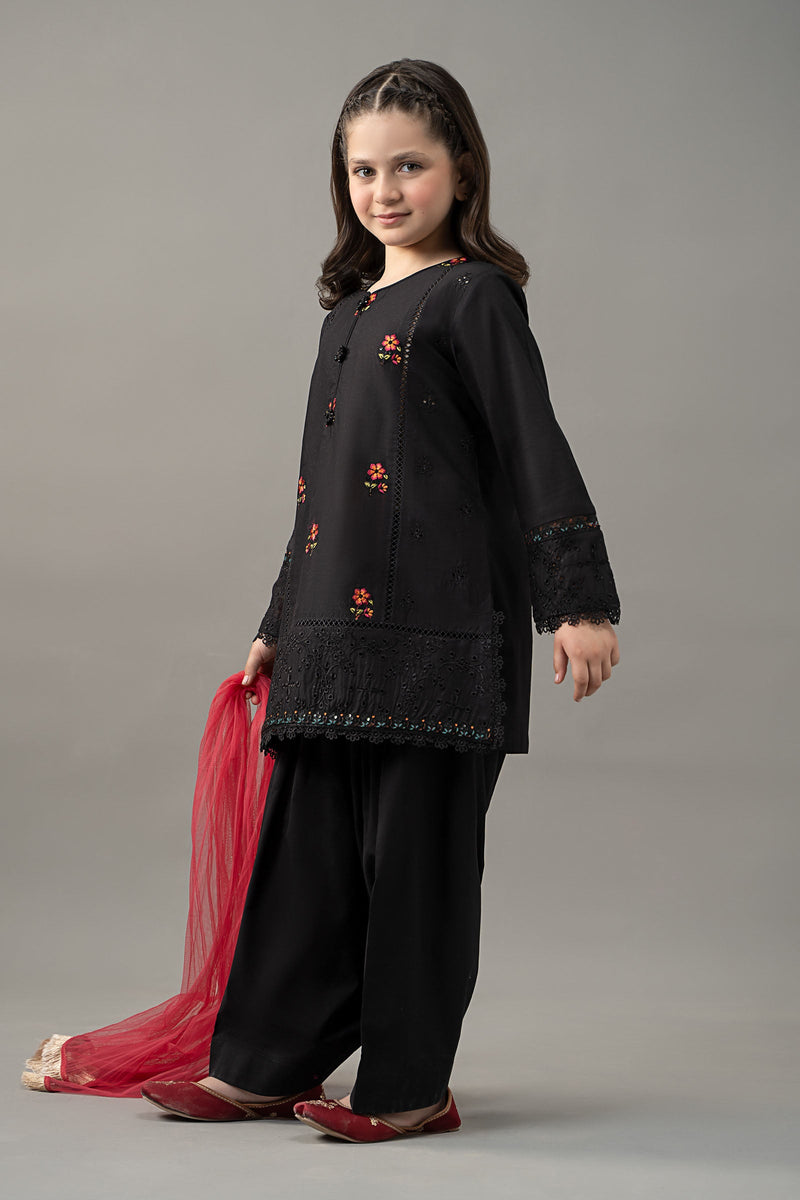 kids-clothes-mkd-ef25-53r1-black by Maria B Kids - Designer Dress  - Type : KidsClothes - Available at Libayah - 100% Original 