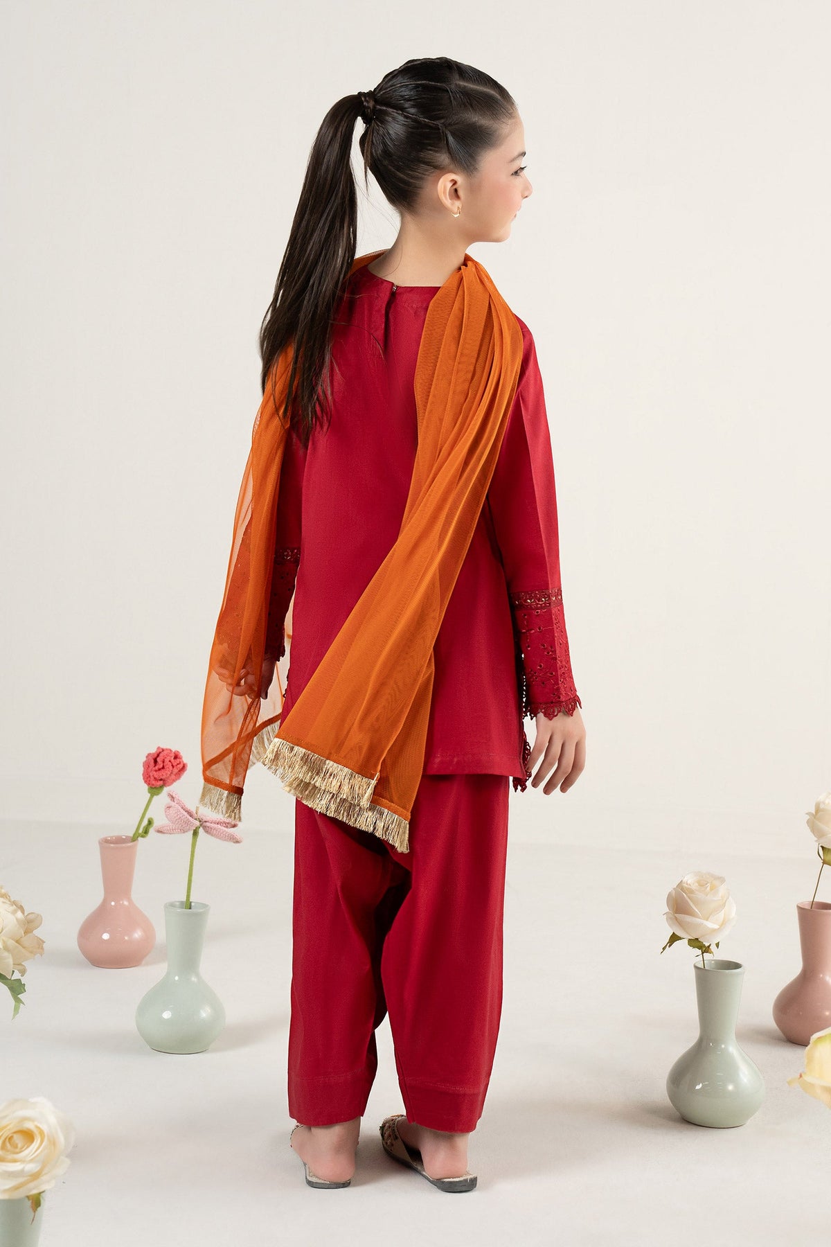 kids-clothes-mkd-ef25-53r1-red by Maria B Kids - Designer Dress  - Type : KidsClothes - Available at Libayah - 100% Original 