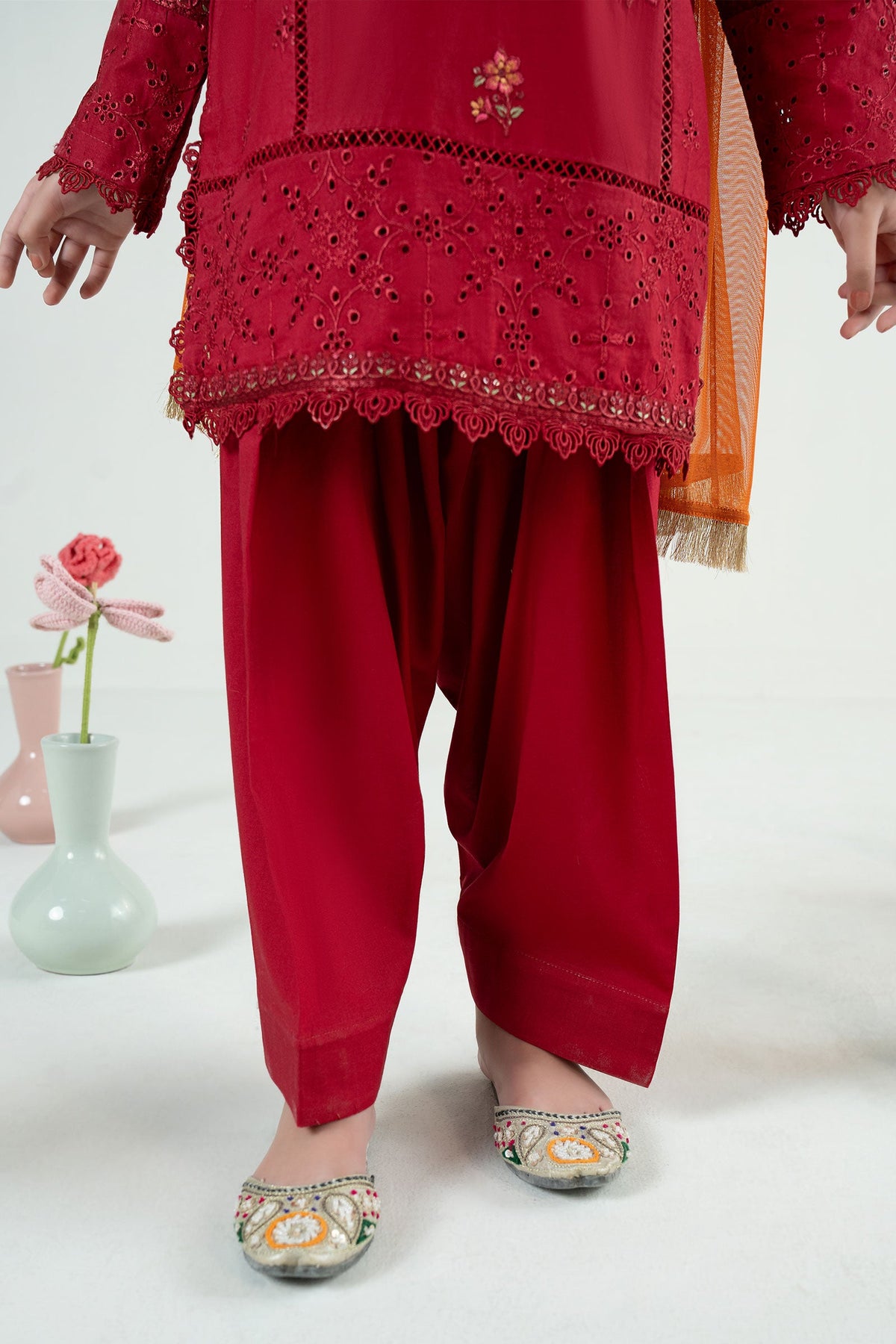 kids-clothes-mkd-ef25-53r1-red by Maria B Kids - Designer Dress  - Type : KidsClothes - Available at Libayah - 100% Original 