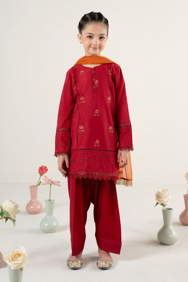 kids-clothes-mkd-ef25-53r1-red by Maria B Kids - Designer Dress  - Type : KidsClothes - Available at Libayah - 100% Original 