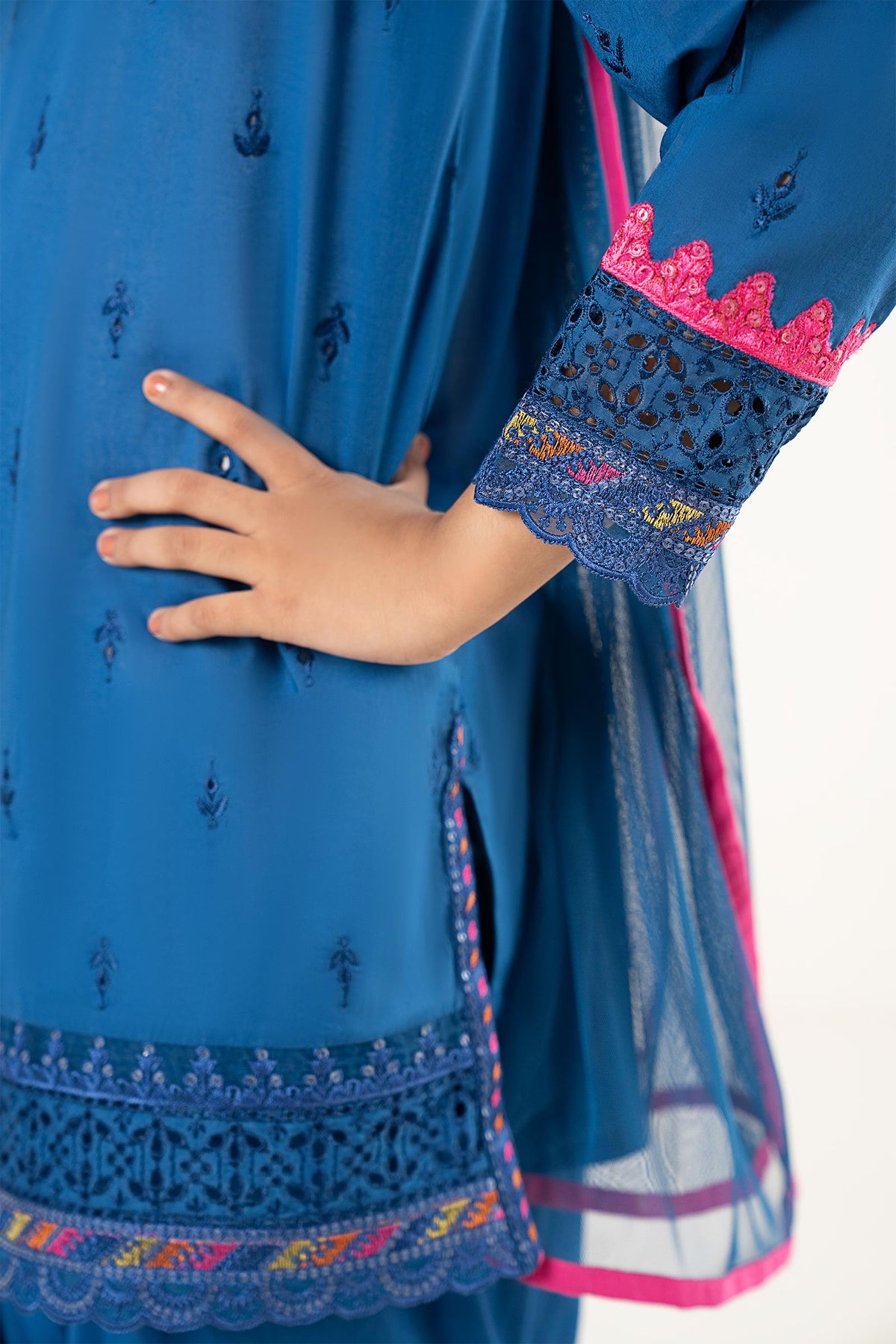 kids-clothes-mkd-ef25-57r1-blue by Maria B Kids - Designer Dress  - Type : KidsClothes - Available at Libayah - 100% Original 