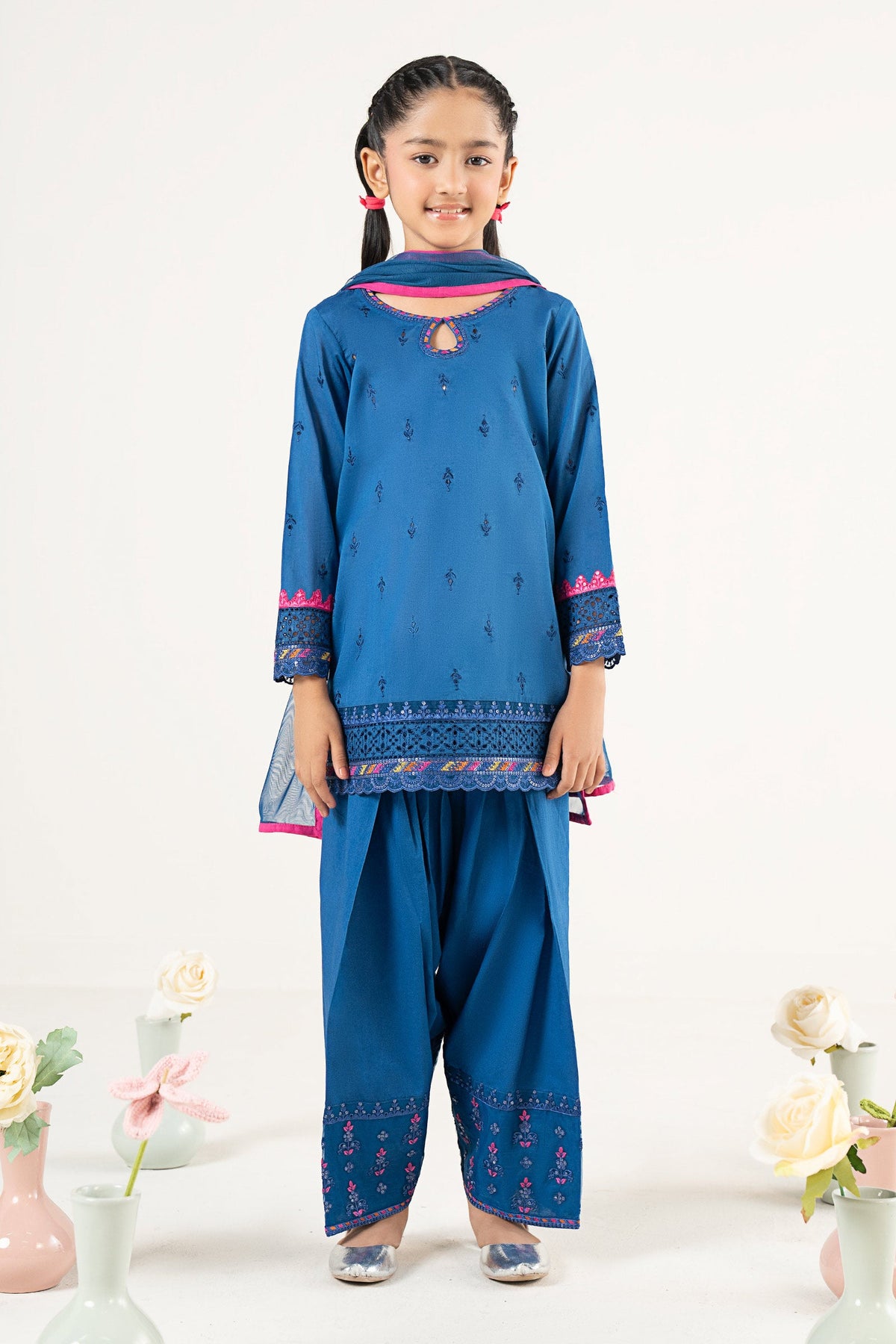 kids-clothes-mkd-ef25-57r1-blue by Maria B Kids - Designer Dress  - Type : KidsClothes - Available at Libayah - 100% Original 