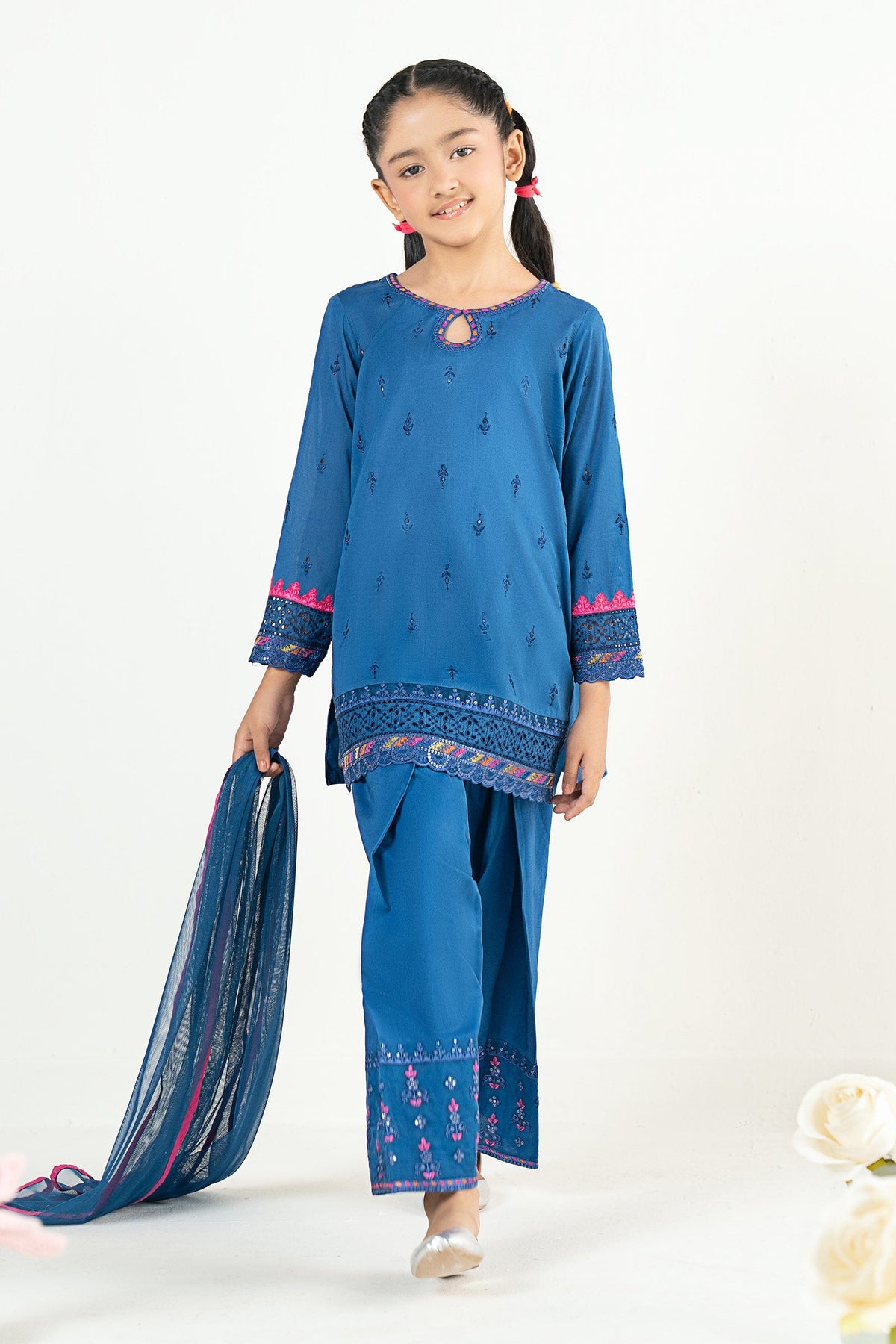 kids-clothes-mkd-ef25-57r1-blue by Maria B Kids - Designer Dress  - Type : KidsClothes - Available at Libayah - 100% Original 