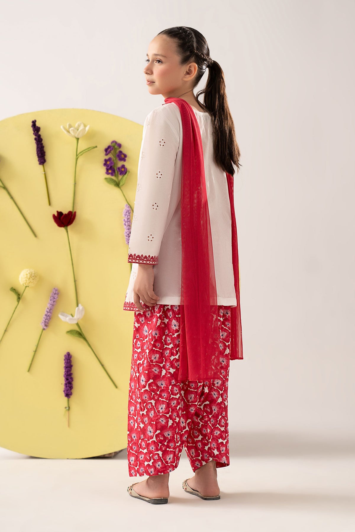 kids-clothes-mkd-ef25-66r1-white by Maria B Kids - Designer Dress  - Type : KidsClothes - Available at Libayah - 100% Original 
