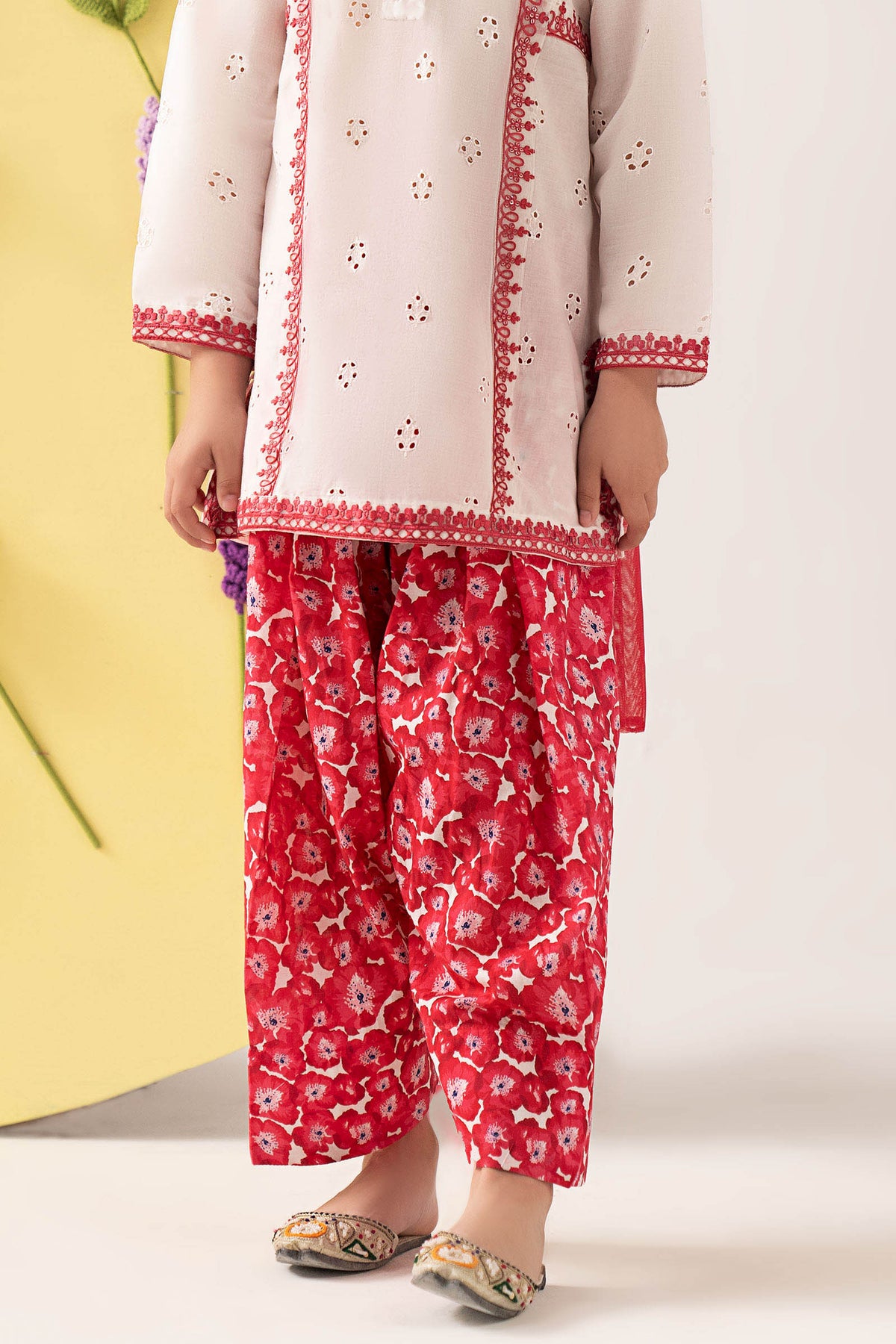 kids-clothes-mkd-ef25-66r1-white by Maria B Kids - Designer Dress  - Type : KidsClothes - Available at Libayah - 100% Original 