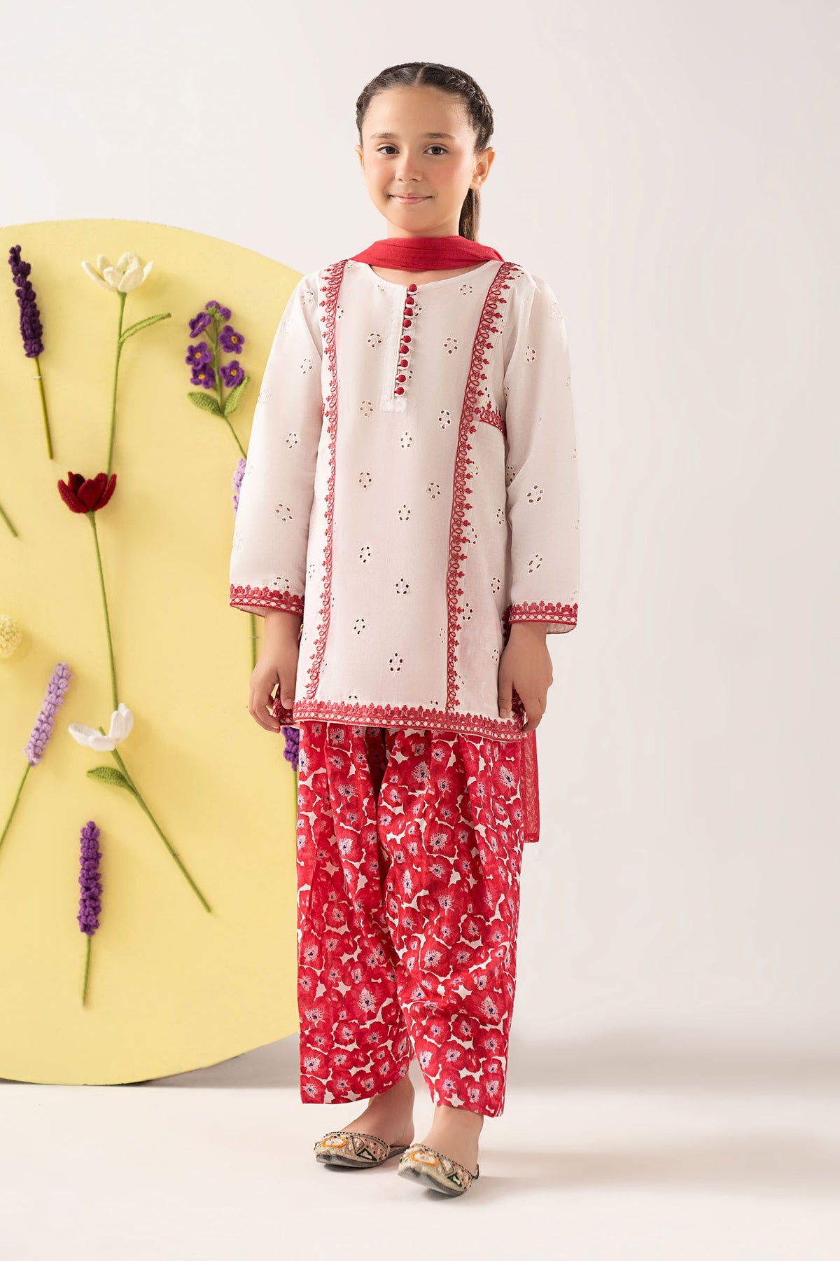 kids-clothes-mkd-ef25-66r1-white by Maria B Kids - Designer Dress  - Type : KidsClothes - Available at Libayah - 100% Original 