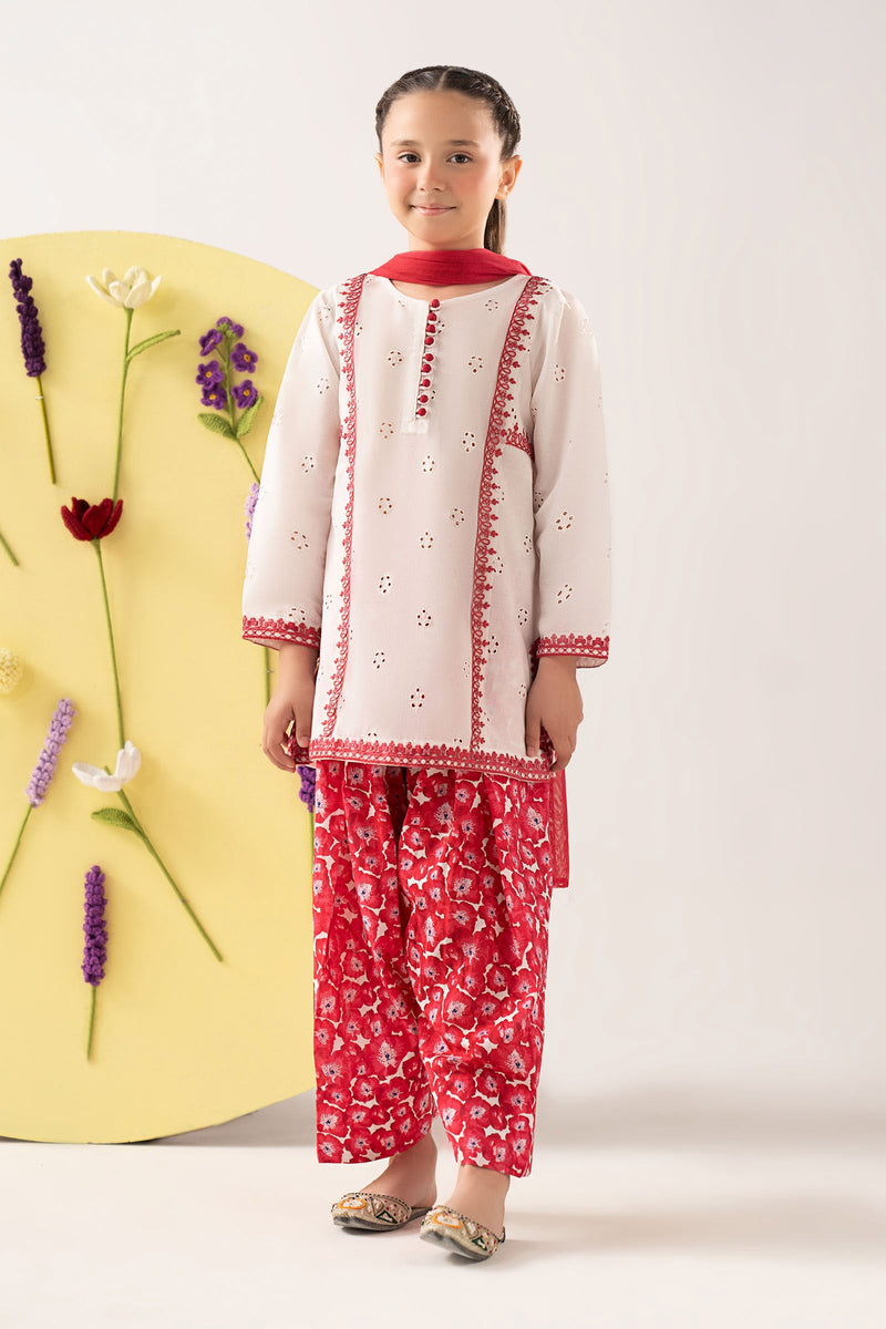 kids-clothes-mkd-ef25-66r1-white by Maria B Kids - Designer Dress  - Type : KidsClothes - Available at Libayah - 100% Original 
