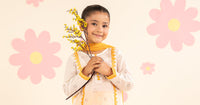 kids-clothes-mkd-ef25-66r1-white-and-yellow by Maria B Kids - Designer Dress  - Type : KidsClothes - Available at Libayah - 100% Original 