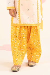 kids-clothes-mkd-ef25-66r1-white-and-yellow by Maria B Kids - Designer Dress  - Type : KidsClothes - Available at Libayah - 100% Original 