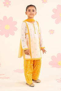 kids-clothes-mkd-ef25-66r1-white-and-yellow by Maria B Kids - Designer Dress  - Type : KidsClothes - Available at Libayah - 100% Original 