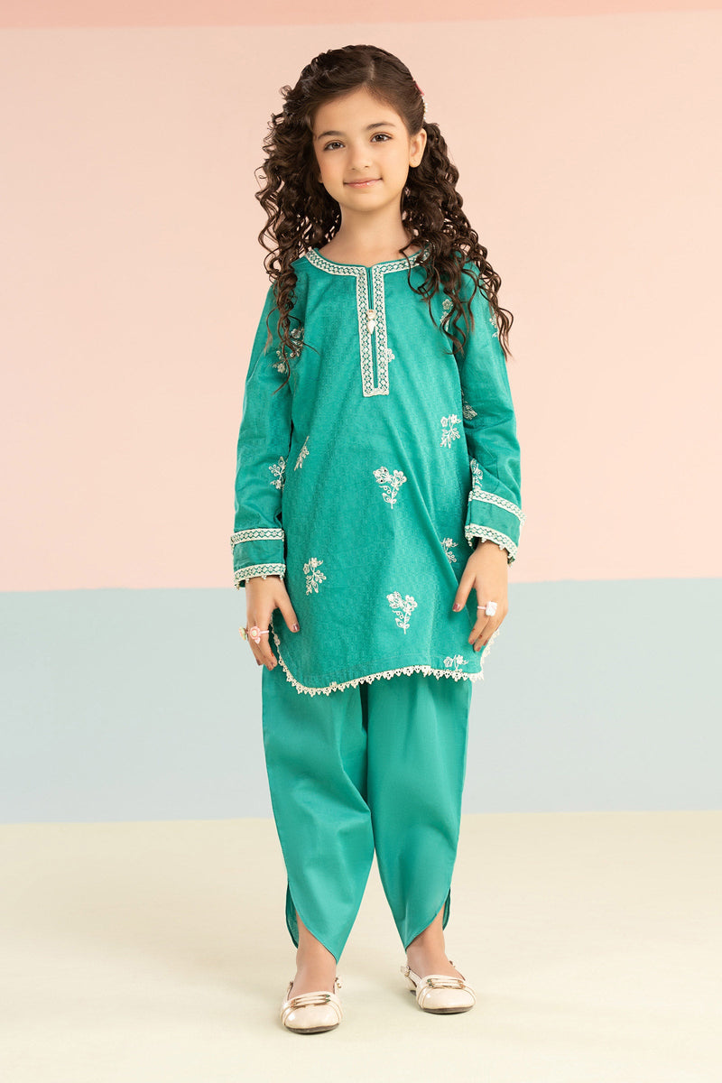 kids-clothes-mkd-ef26-01-sea-green by Maria B Kids - Designer Dress  - Type : KidsClothes - Available at Libayah - 100% Original 