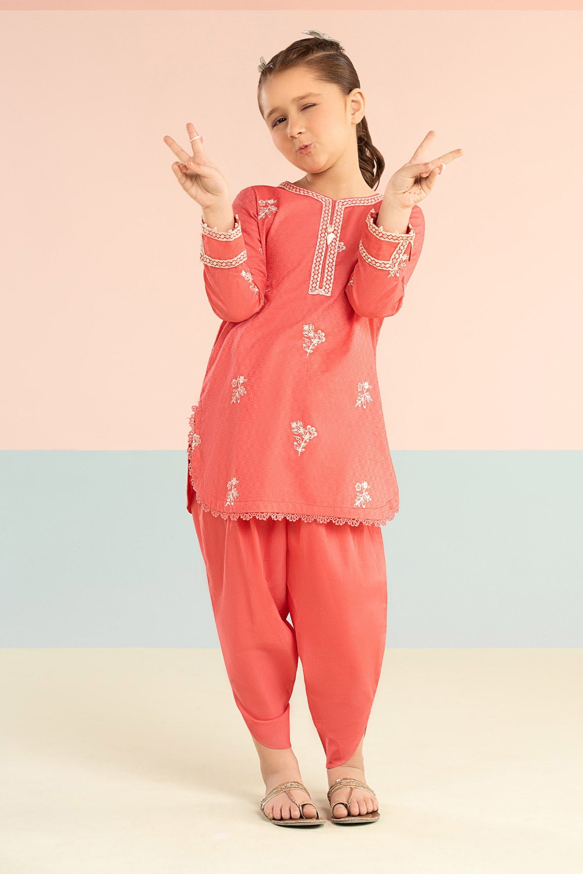 kids-clothes-mkd-ef26-01-pink by Maria B Kids - Designer Dress  - Type : KidsClothes - Available at Libayah - 100% Original 