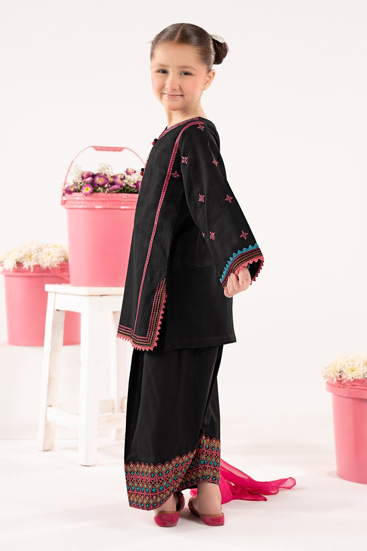 kids-clothes-mkd-ef26-03-black by Maria B Kids - Designer Dress  - Type : KidsClothes - Available at Libayah - 100% Original 