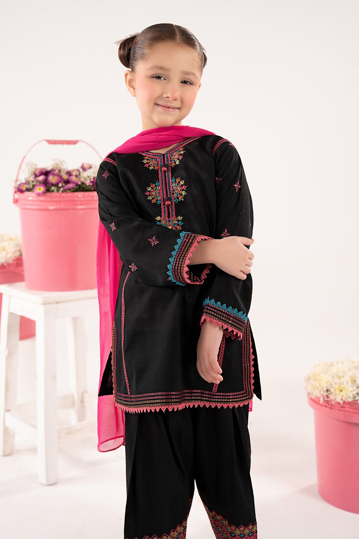 kids-clothes-mkd-ef26-03-black by Maria B Kids - Designer Dress  - Type : KidsClothes - Available at Libayah - 100% Original 