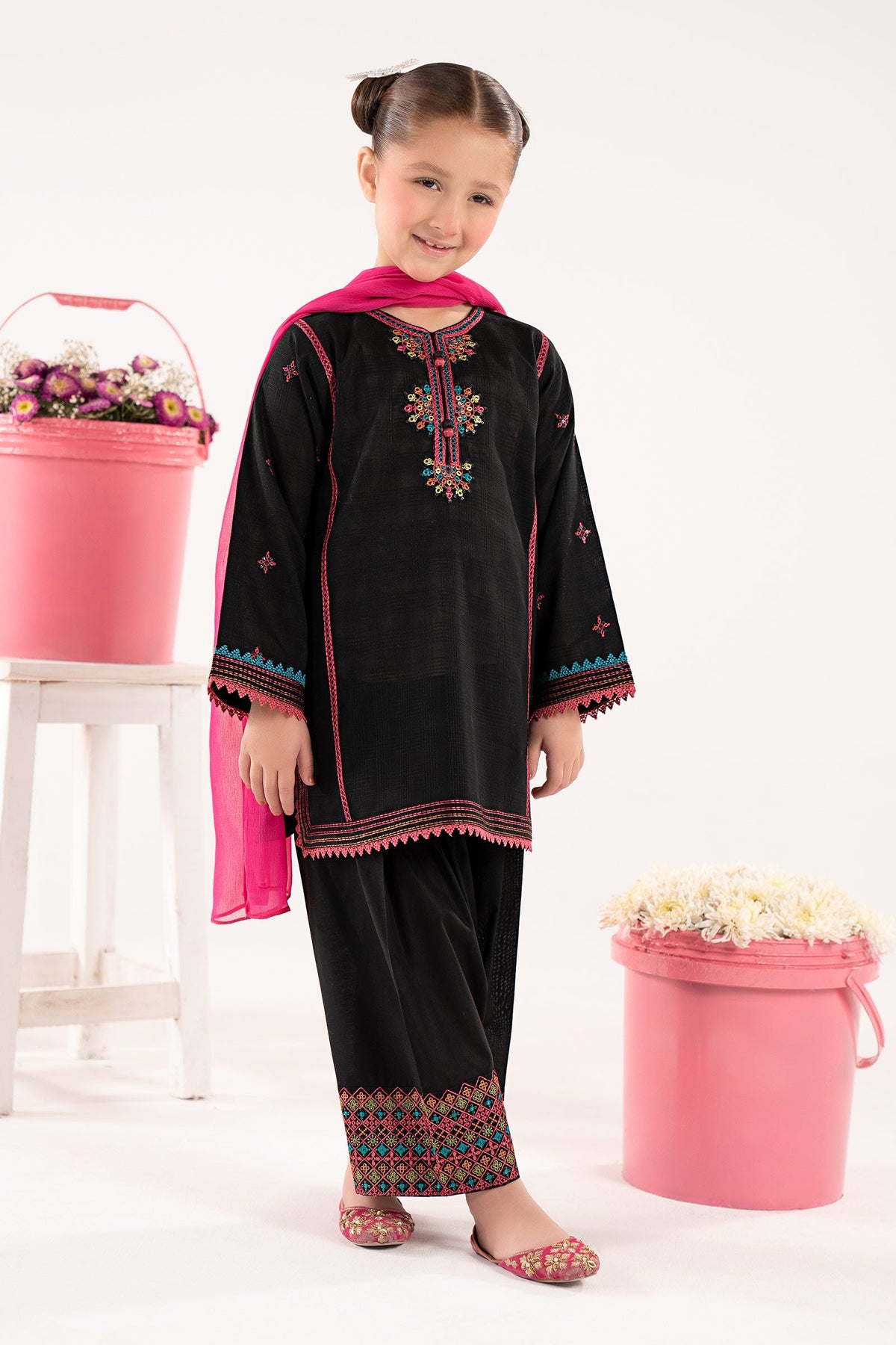 kids-clothes-mkd-ef26-03-black by Maria B Kids - Designer Dress  - Type : KidsClothes - Available at Libayah - 100% Original 