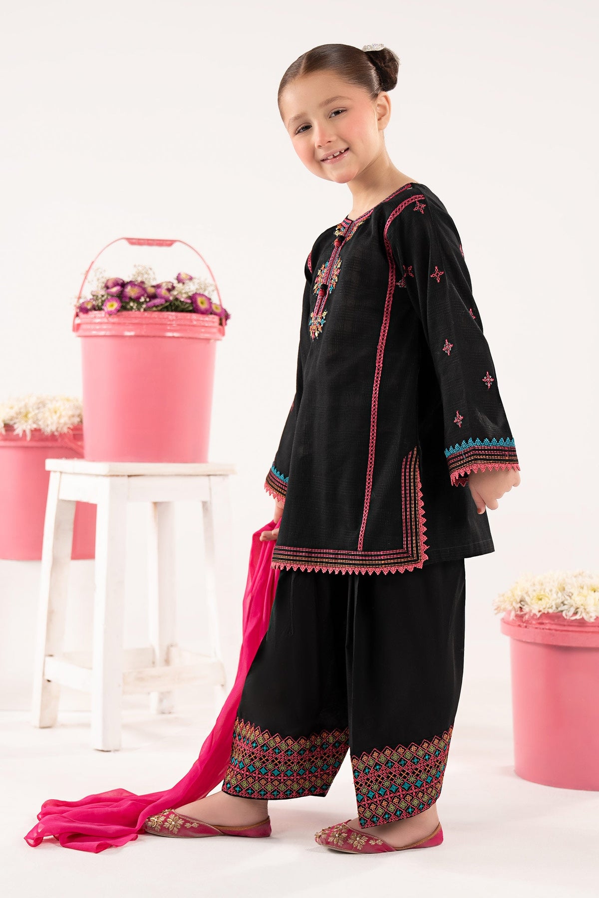 kids-clothes-mkd-ef26-03-black by Maria B Kids - Designer Dress  - Type : KidsClothes - Available at Libayah - 100% Original 