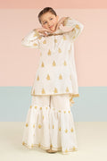 kids-clothes-mkd-ef26-04-white-and-yellow by Maria B Kids - Designer Dress  - Type : KidsClothes - Available at Libayah - 100% Original 