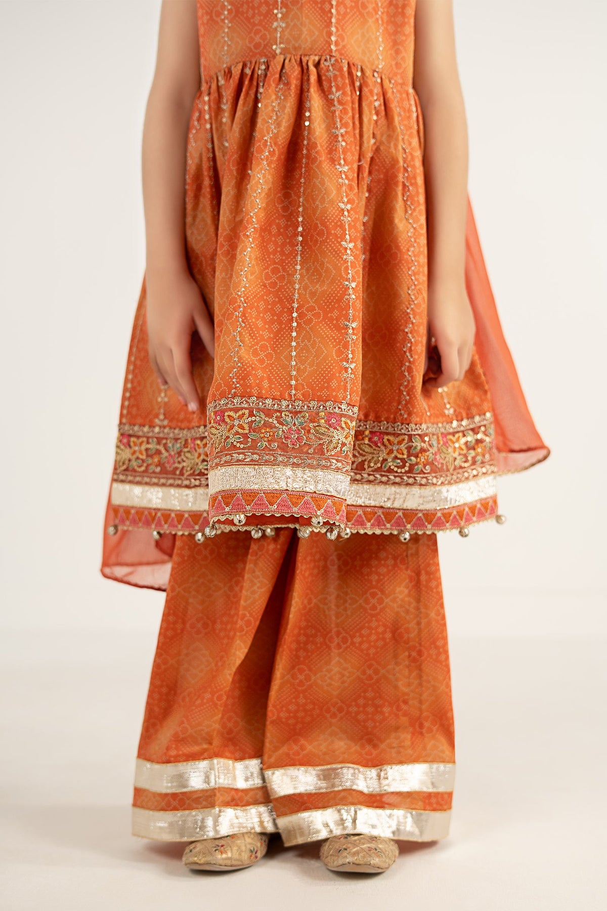 kids-clothes-mkd-ef26-07-orange by Maria B Kids - Designer Dress  - Type : KidsClothes - Available at Libayah - 100% Original 
