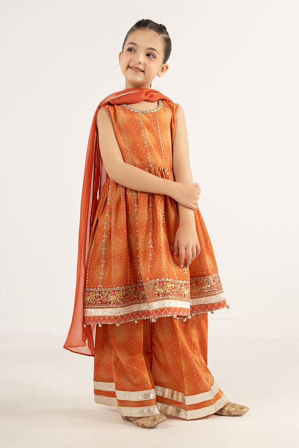 kids-clothes-mkd-ef26-07-orange by Maria B Kids - Designer Dress  - Type : KidsClothes - Available at Libayah - 100% Original 