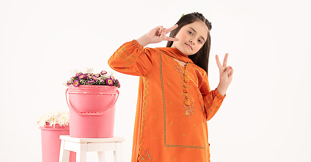 kids-clothes-mkd-ef26-11-orange by Maria B Kids - Designer Dress  - Type : KidsClothes - Available at Libayah - 100% Original 