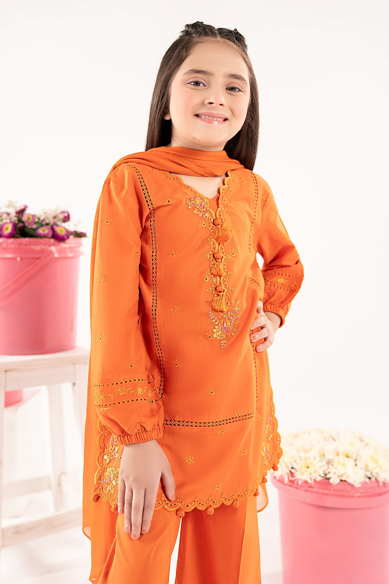 kids-clothes-mkd-ef26-11-orange by Maria B Kids - Designer Dress  - Type : KidsClothes - Available at Libayah - 100% Original 
