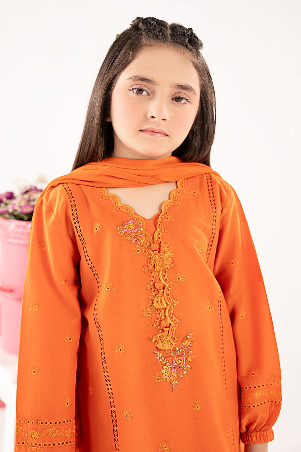 kids-clothes-mkd-ef26-11-orange by Maria B Kids - Designer Dress  - Type : KidsClothes - Available at Libayah - 100% Original 