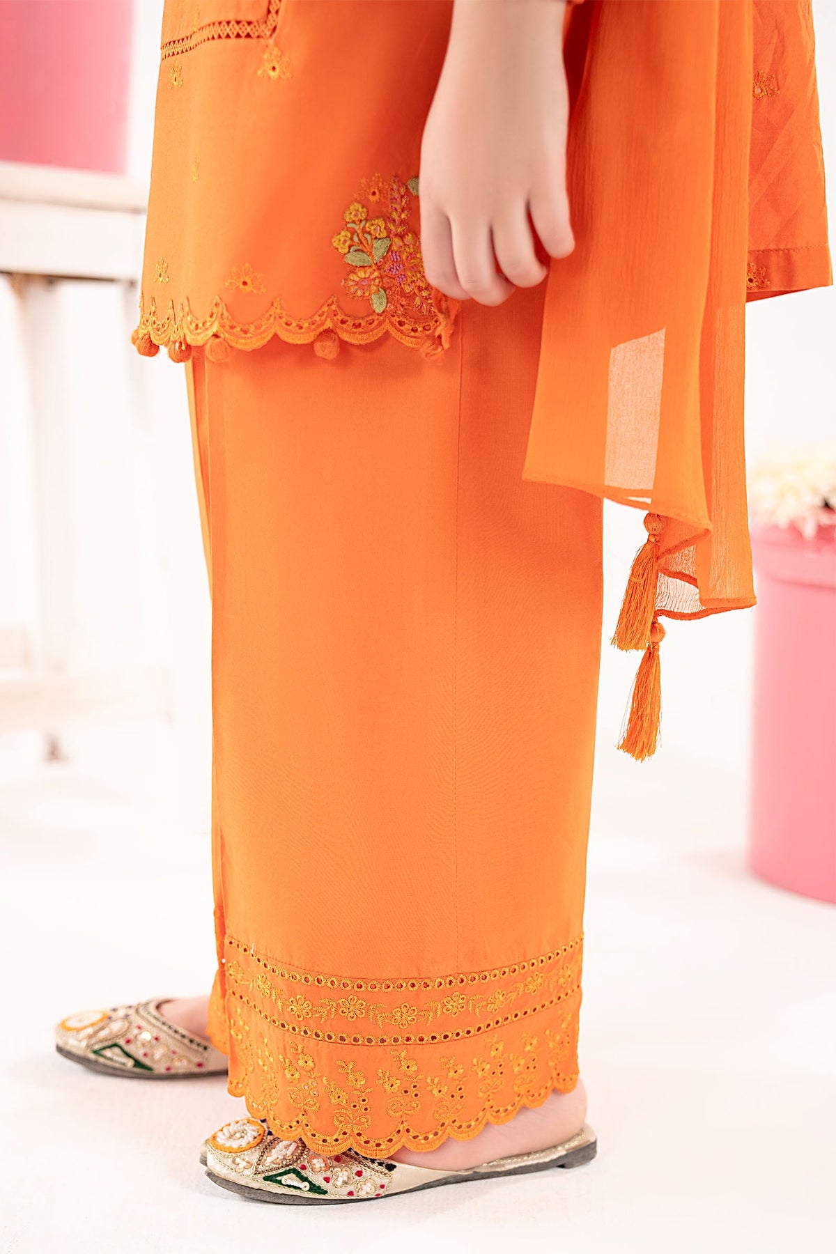 kids-clothes-mkd-ef26-11-orange by Maria B Kids - Designer Dress  - Type : KidsClothes - Available at Libayah - 100% Original 