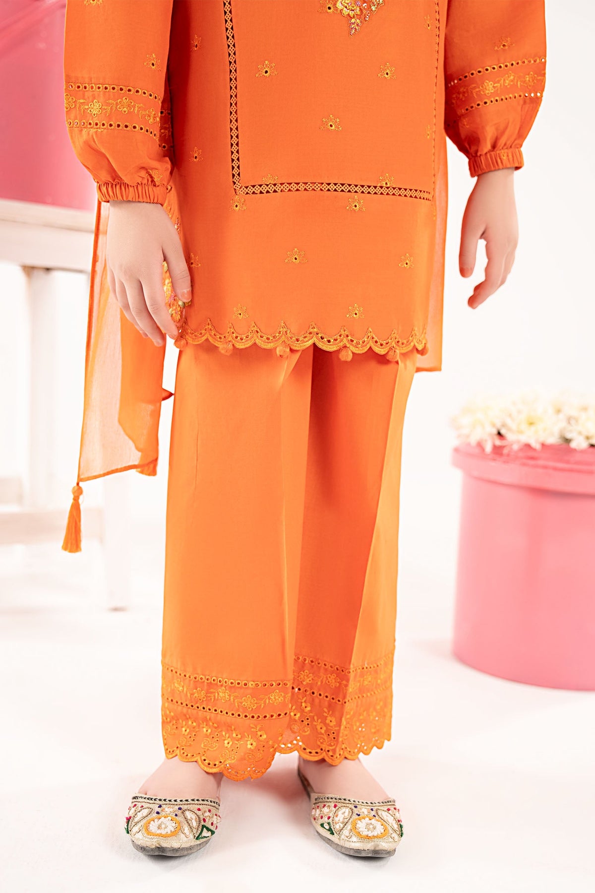 kids-clothes-mkd-ef26-11-orange by Maria B Kids - Designer Dress  - Type : KidsClothes - Available at Libayah - 100% Original 