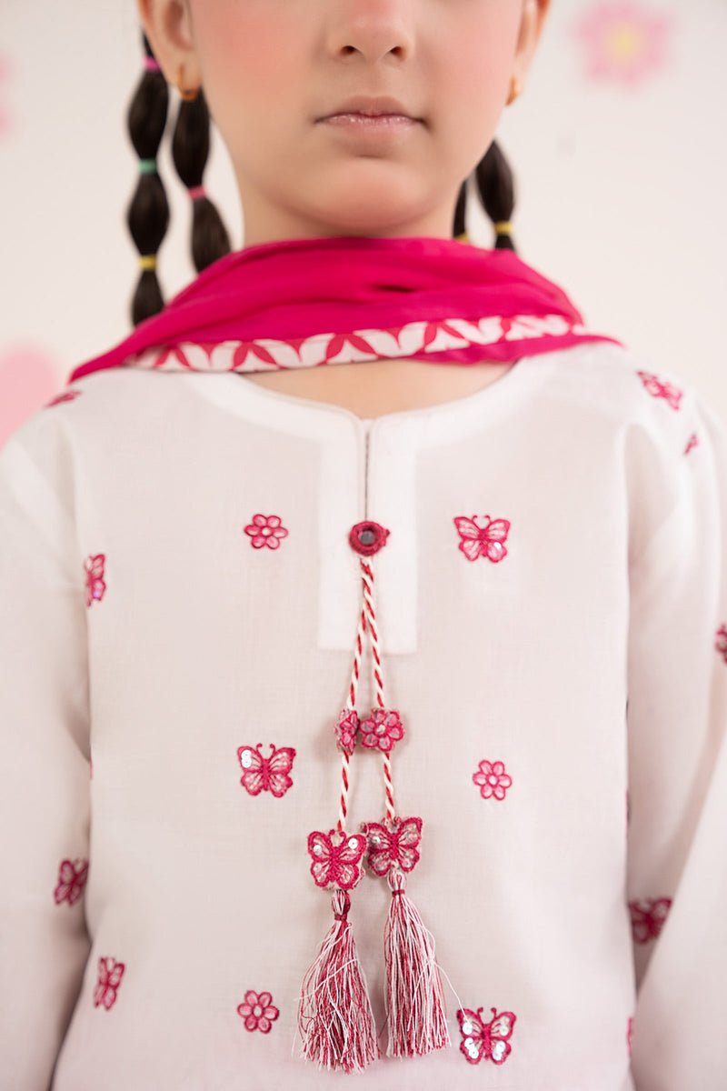 kids-clothes-mkd-ea26-14-white-and-pink by Maria B Kids - Designer Dress  - Type : KidsClothes - Available at Libayah - 100% Original 