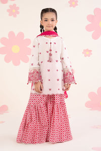 kids-clothes-mkd-ea26-14-white-and-pink by Maria B Kids - Designer Dress  - Type : KidsClothes - Available at Libayah - 100% Original 