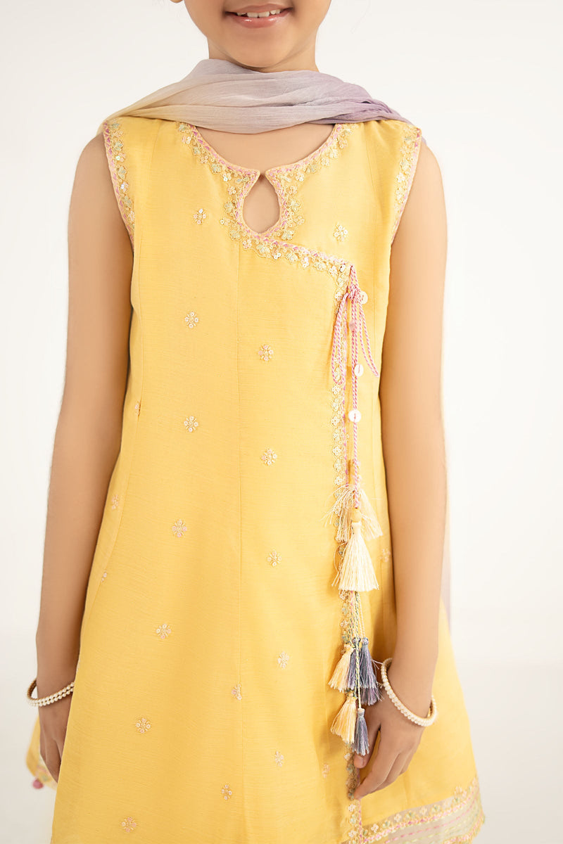 kids-clothes-mkd-ef26-14-yellow by Maria B Kids - Designer Dress  - Type : KidsClothes - Available at Libayah - 100% Original 