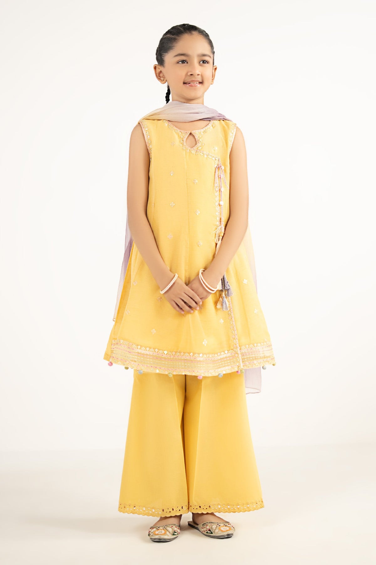 kids-clothes-mkd-ef26-14-yellow by Maria B Kids - Designer Dress  - Type : KidsClothes - Available at Libayah - 100% Original 