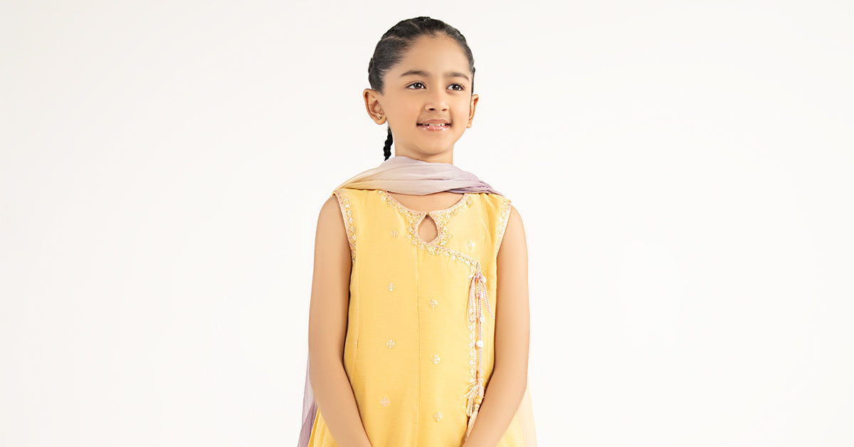 kids-clothes-mkd-ef26-14-yellow by Maria B Kids - Designer Dress  - Type : KidsClothes - Available at Libayah - 100% Original 