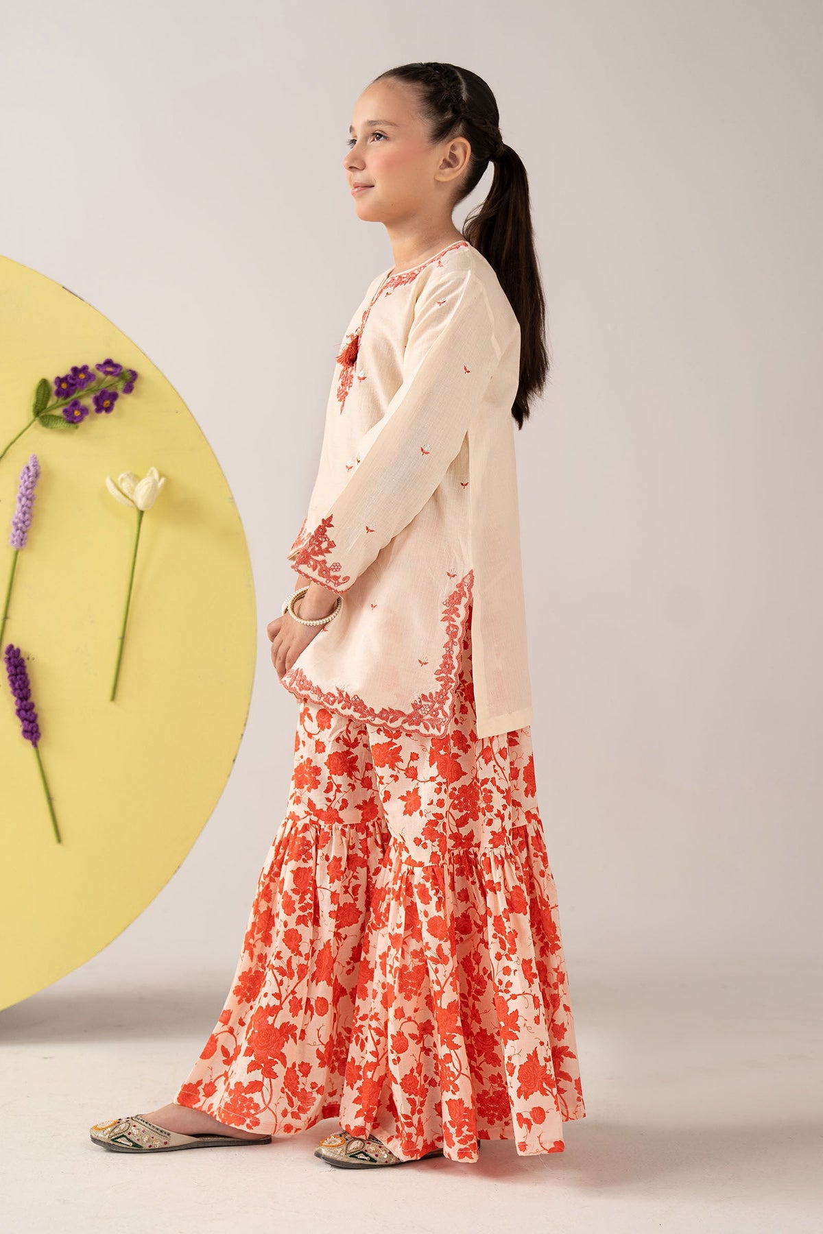 kids-clothes-mkd-ef26-15-off-white by Maria B Kids - Designer Dress  - Type : KidsClothes - Available at Libayah - 100% Original 