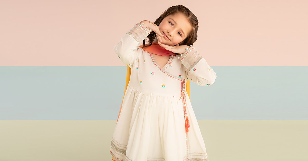 kids-clothes-mkd-ef26-17-off-white by Maria B Kids - Designer Dress  - Type : KidsClothes - Available at Libayah - 100% Original 