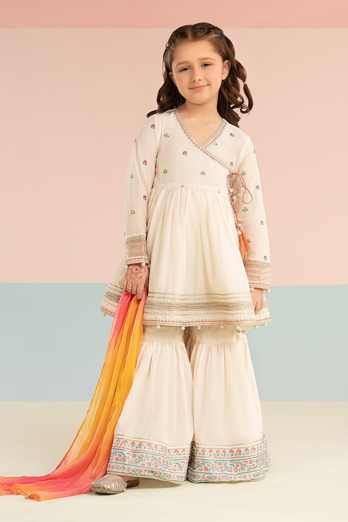 kids-clothes-mkd-ef26-17-off-white by Maria B Kids - Designer Dress  - Type : KidsClothes - Available at Libayah - 100% Original 
