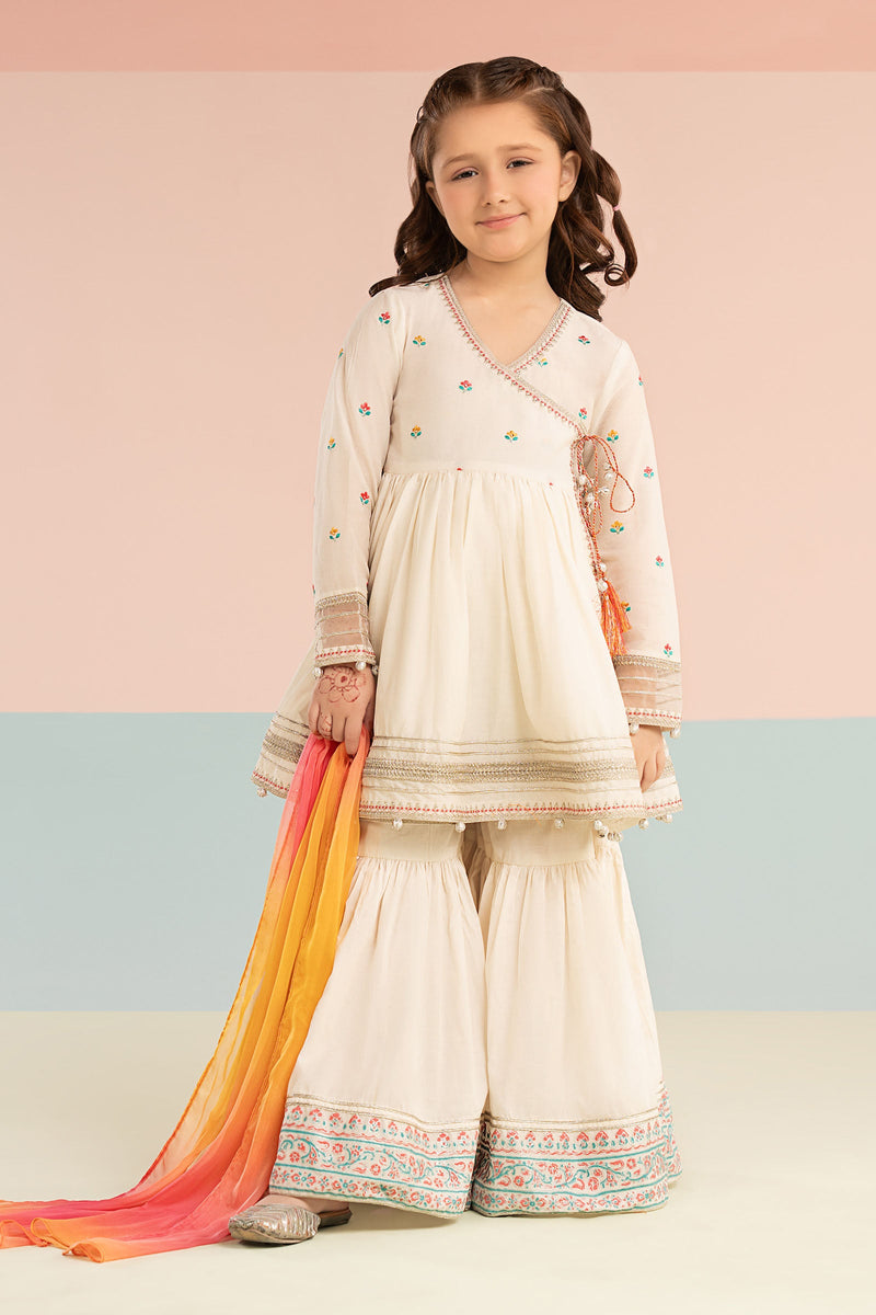 kids-clothes-mkd-ef26-17-off-white by Maria B Kids - Designer Dress  - Type : KidsClothes - Available at Libayah - 100% Original 